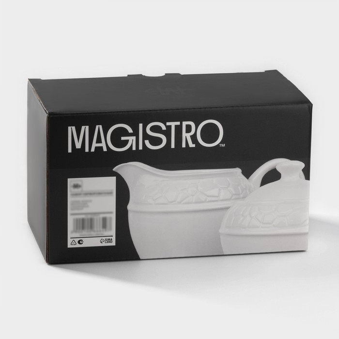 Набор сервировочный Magistro Rodos, 2 предмета: молочник 300 мл, сахарница 300 мл, цвет белый Набор сервировочный Magistro Rodos, 2 предмета: молочник 300 мл, сахарница 300 мл, цвет белый