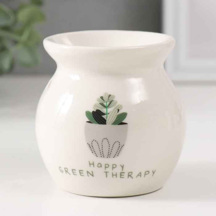 Аромалампа керамика Аромалампа керамика "Цветок в горшке" белая 7,2х7,2х7,8 см