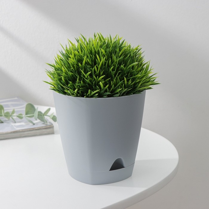 Горшок для цветов с прикорневым поливом Amsterdam, 0,65 л, d=11 см, h=10,7 см, серый Горшок для цветов с прикорневым поливом Amsterdam, 0,65 л, d=11 см, h=10,7 см, серый