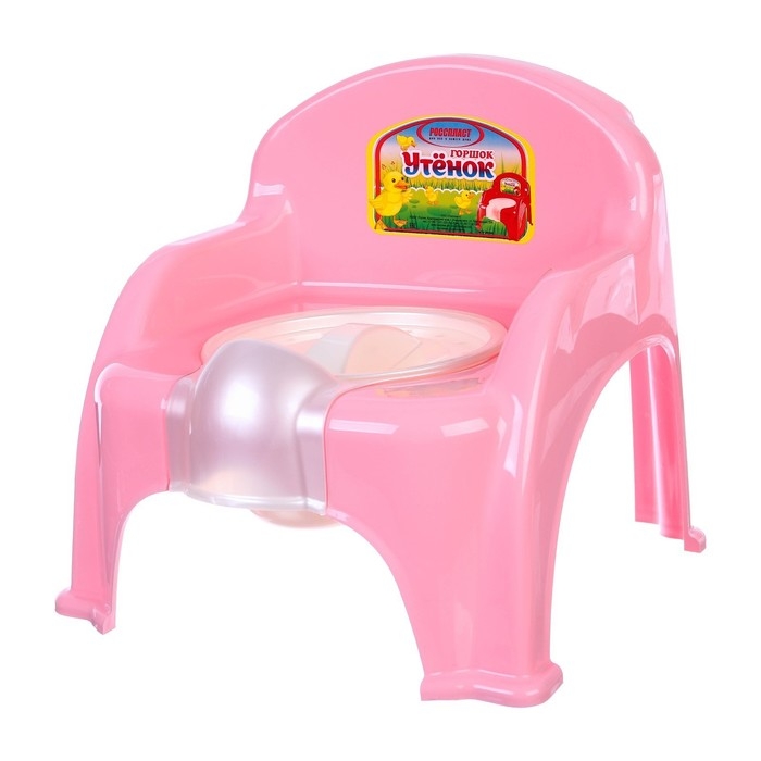 Горшок детский «Утенок» с крышкой, светло-розовый / белый 310х295х280мм Горшок детский «Утенок» с крышкой, светло-розовый / белый 310х295х280мм
