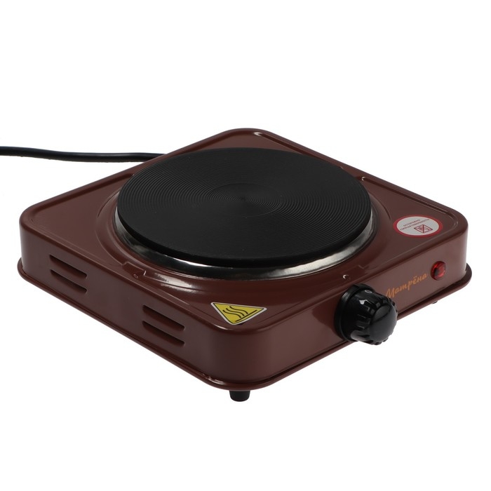 Плитка электрическая  Плитка электрическая "Матрёна" МА-061, 1000 Вт, 1 конфорка, коричневая