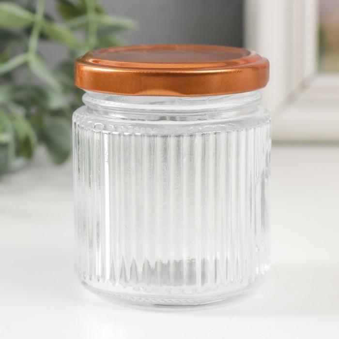 Банка для свечей стекло с крышкой Банка для свечей стекло с крышкой "Вертикальные полоски" прозрачная 150 мл 6,5х6,5х6,5 см