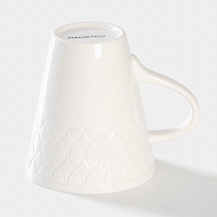 Чашка фарфоровая чайная Magistro Argos, 300 мл, цвет белый Чашка фарфоровая чайная Magistro Argos, 300 мл, цвет белый