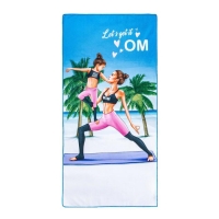 Полотенце пляжное в сумке Этель «Yoga mom» 70х140 см, микрофибра