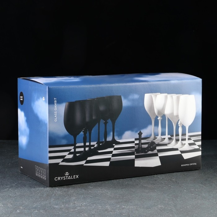 Набор бокалов для вина «Магнолия», 350 мл, цвет чёрный Набор бокалов для вина «Магнолия», 350 мл, цвет чёрный