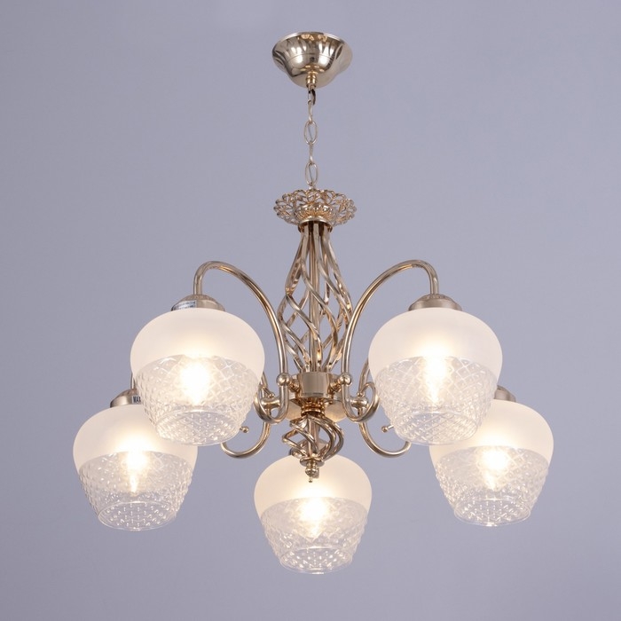 Люстра Люстра "Эбби" 5х60Вт Е27 Золото 46х46х88(48)см