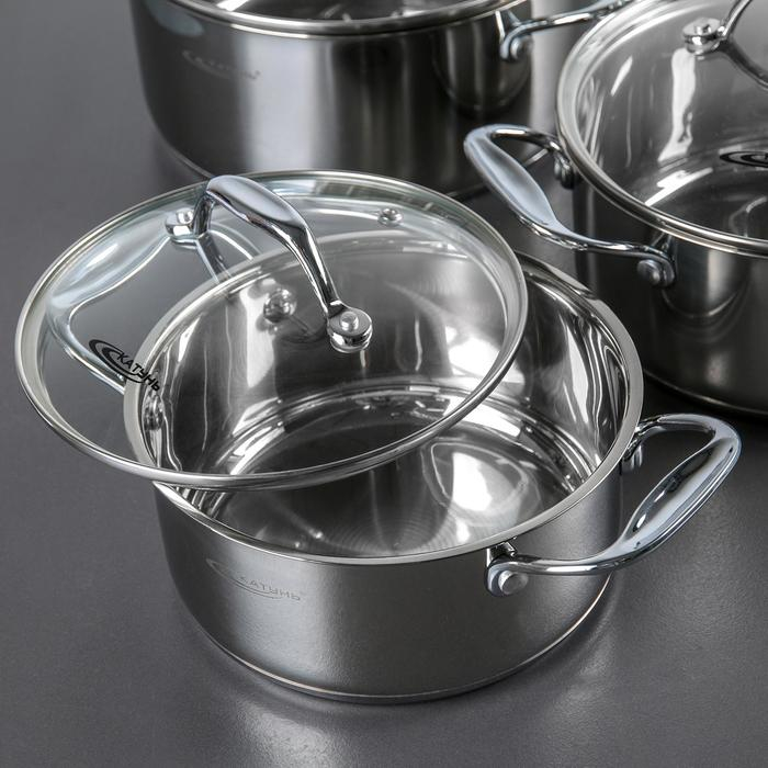 Набор кастрюль «Ника», 3 предмета: 2,2 л, 3,2 л, 4,2 л, капсульное дно, индукция Набор кастрюль «Ника», 3 предмета: 2,2 л, 3,2 л, 4,2 л, капсульное дно, индукция