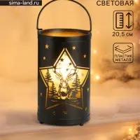 Фигурка светящаяся RISALUX &laquo;Ночные звёзды&raquo;, LED-ночник, 3&times;ААА, чёрный, 12&times;12&times;20.5 см