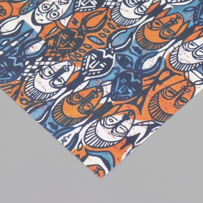 Бумага для скрапбукинга Бумага для скрапбукинга "Африка. Лица" плотность 180 гр набор 10 шт 15,5х17 см