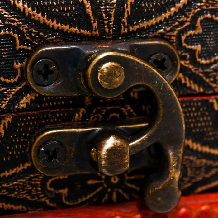 Шкатулка сундучок дерево  Шкатулка сундучок дерево "Цветы в круге" 7,5х9,8х8,5 см