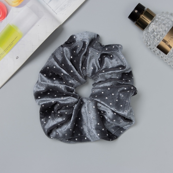 Резинка для волос Резинка для волос "Орбита" стиль блеск, 15 см, серый