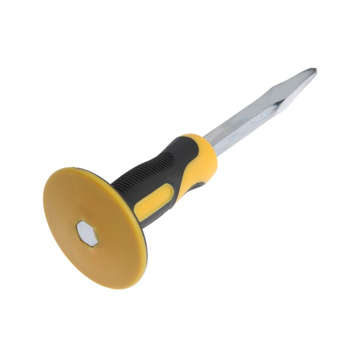 Зубило пикообразное ТУНДРА, сталь 45, хромированное, 2К рукоятка, 250 мм Зубило пикообразное ТУНДРА, сталь 45, хромированное, 2К рукоятка, 250 мм