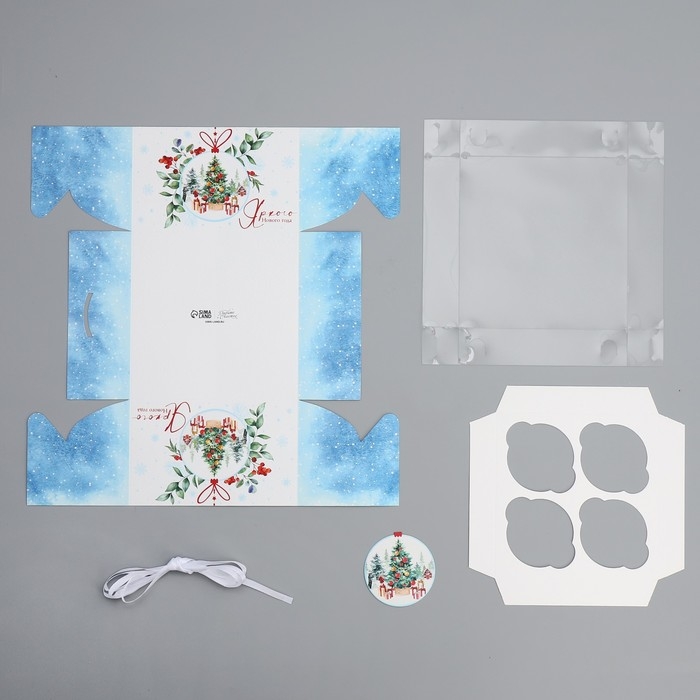 Коробка для капкейка «Яркого Нового года», шар, 16 х 16 х 10 см, Новый год Коробка для капкейка «Яркого Нового года», шар, 16 х 16 х 10 см, Новый год