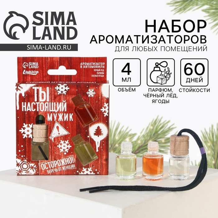 Ароматизаторы в машину новогодние «Лучшему из лучших» на Новый год, черный лед, парфюм, ягоды (набор 3 шт) Ароматизаторы в машину новогодние «Лучшему из лучших» на Новый год, черный лед, парфюм, ягоды (набор 3 шт)