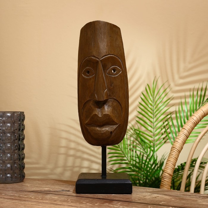 Маска Маска "Лени" на подставке, албезия 42 см