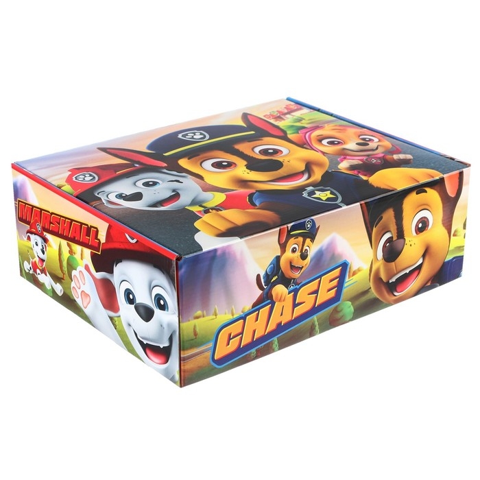 Подарочная коробка, складная, 28х21х9 см, Щенячий патруль Подарочная коробка, складная, 28х21х9 см, Щенячий патруль
