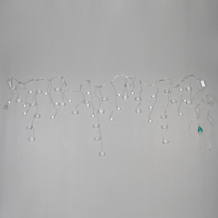 Гирлянда «Бахрома» 1.8 × 0.5 м с насадками «Ёжики», IP20, прозрачная нить, 48 LED, свечение мульти (RG/RB), мигание, 220 В