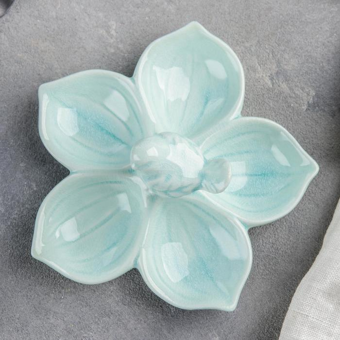 Менажница керамическая 5 ячеек «Голубка», 15,5×6,5, цвет голубой