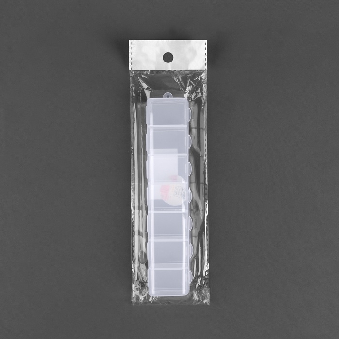 Контейнер для хранения мелочей, 19 × 4,5 × 3 см, с наклейками, цвет прозрачный Контейнер для хранения мелочей, 19 × 4,5 × 3 см, с наклейками, цвет прозрачный