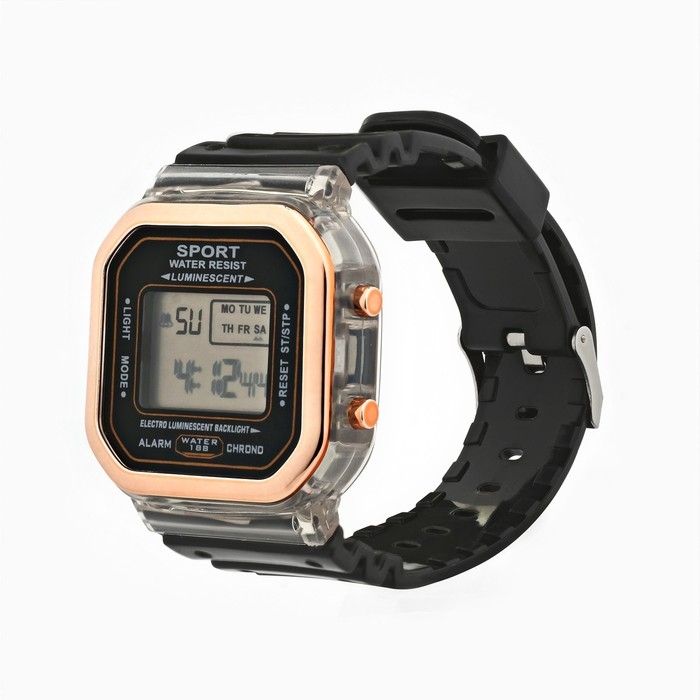 Часы наручные электронные, черные Часы наручные электронные, черные
