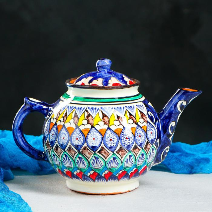 Чайник Риштанская Керамика Чайник Риштанская Керамика "Узоры", 1000 мл, микс