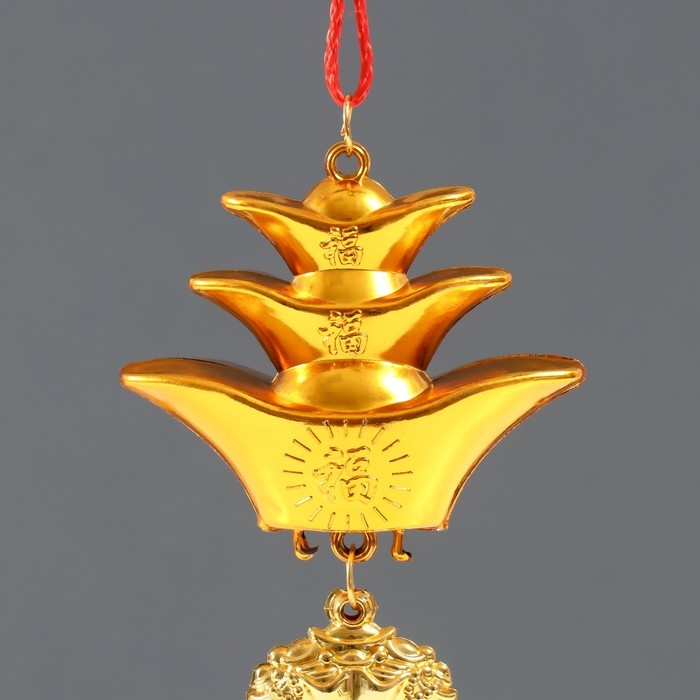 Подвеска пластик, текстиль Подвеска пластик, текстиль "Денежный мешок и пирамида из слитков ямб" 2,7х7,5х35 см