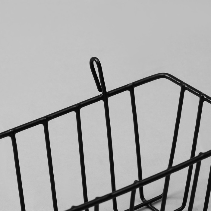 Корзина на сетку, 23×9×10 см, цвет чёрный