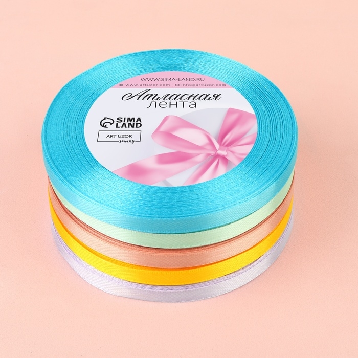 Набор атласных лент «Весенний», 5 шт, размер 1 ленты: 6 мм × 23 ± 1 м Набор атласных лент «Весенний», 5 шт, размер 1 ленты: 6 мм × 23 ± 1 м