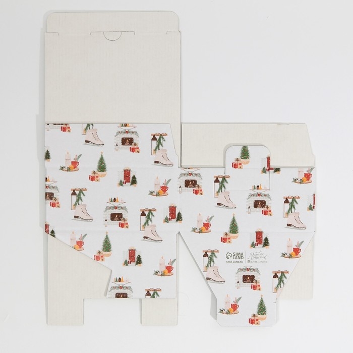 Коробка подарочная новогодняя складная «Хюгге», 15 х 15 х 7 см, Новый год Коробка подарочная новогодняя складная «Хюгге», 15 х 15 х 7 см, Новый год
