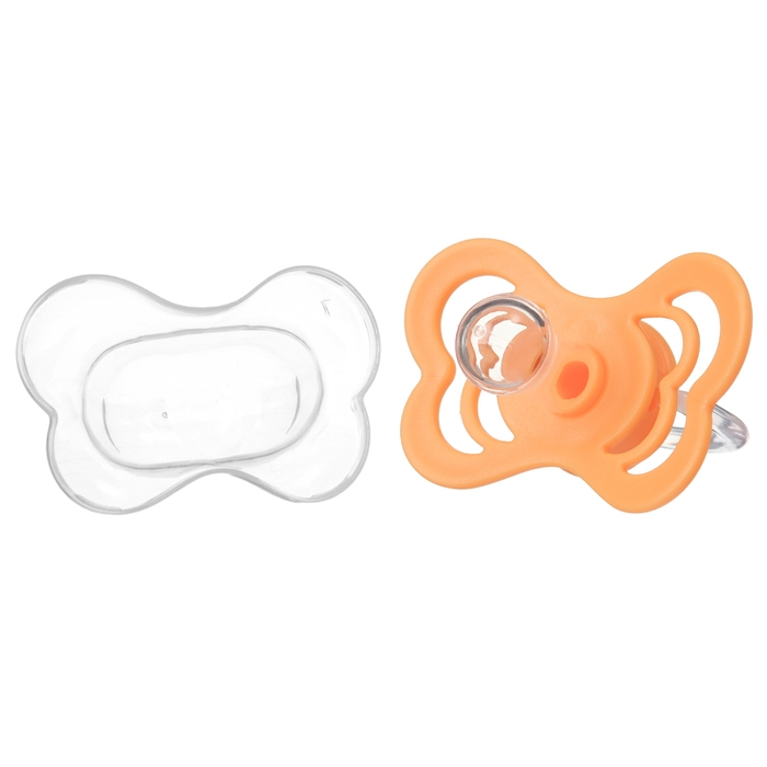 Соска - пустышка силиконовая классическая, от 0 мес., с колпачком, цвет оранжевый Соска - пустышка силиконовая классическая, от 0 мес., с колпачком, цвет оранжевый