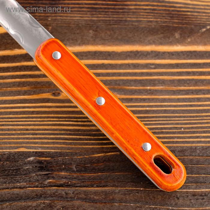 Шумовка для казана узбекская 43см, диаметр 12см, с деревянной ручкой Шумовка для казана узбекская 43см, диаметр 12см, с деревянной ручкой