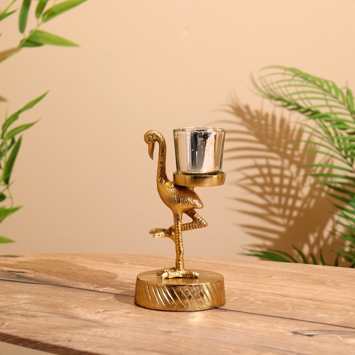 Подсвечник Подсвечник "Фламинго" алюминий 10х12х19 см