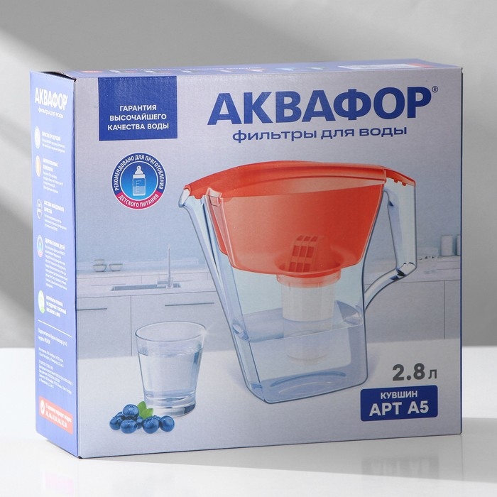 Фильтр-кувшин «Аквафор-Арт», 2,8 л, цвет коралл Фильтр-кувшин «Аквафор-Арт», 2,8 л, цвет коралл