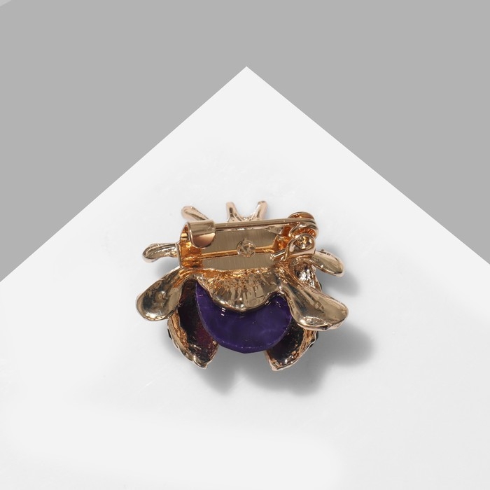 Брошь «Божья коровка» мини, цвет фиолетовый в золоте Брошь «Божья коровка» мини, цвет фиолетовый в золоте