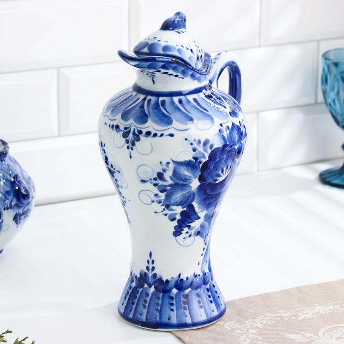 Кувшин «Лето», 17,2х17,2х29 см, 1,6 л, гжель Кувшин «Лето», 17,2х17,2х29 см, 1,6 л, гжель