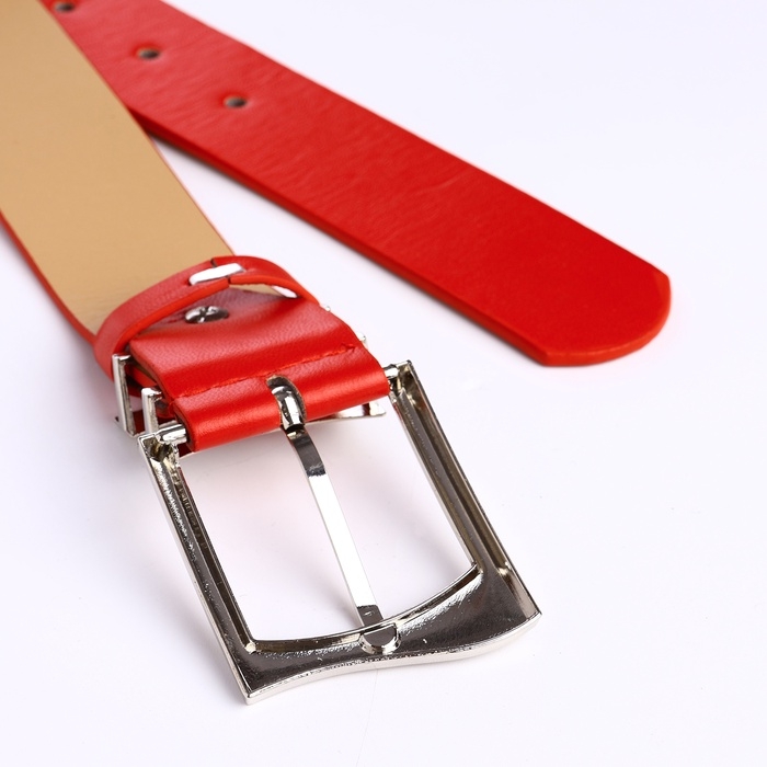 Ремень женский, ширина 3,3 см, пряжка металл, цвет красный Ремень женский, ширина 3,3 см, пряжка металл, цвет красный