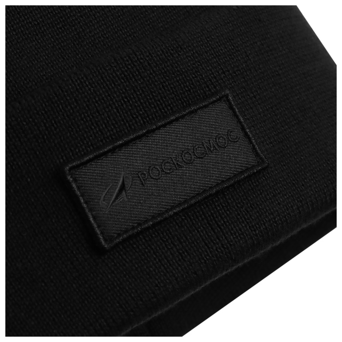 Шапка с отворотом РОСКОСМОС х ONLYTOP, р. 56-58, цвет чёрный Шапка с отворотом РОСКОСМОС х ONLYTOP, р. 56-58, цвет чёрный