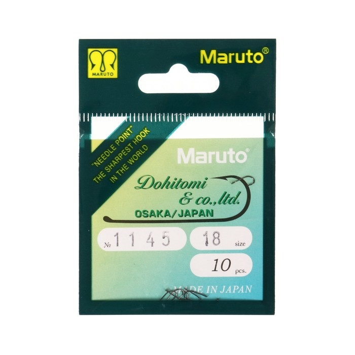 Крючки Maruto 1145, цвет ВN, № 18, 10 шт. Крючки Maruto 1145, цвет ВN, № 18, 10 шт.
