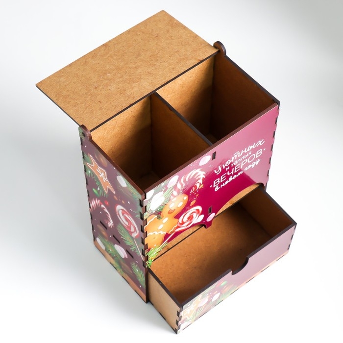 Чайный домик с ящиком Чайный домик с ящиком "Пряничный дом" 20х15х8,5 см