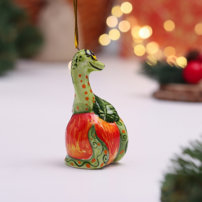 Сувенир Сувенир "Змея на яблоке", 10 см, майолика