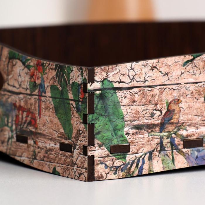 Поднос с ручками Поднос с ручками "Ваза с цветами", деревянный, 30х20х4,5см