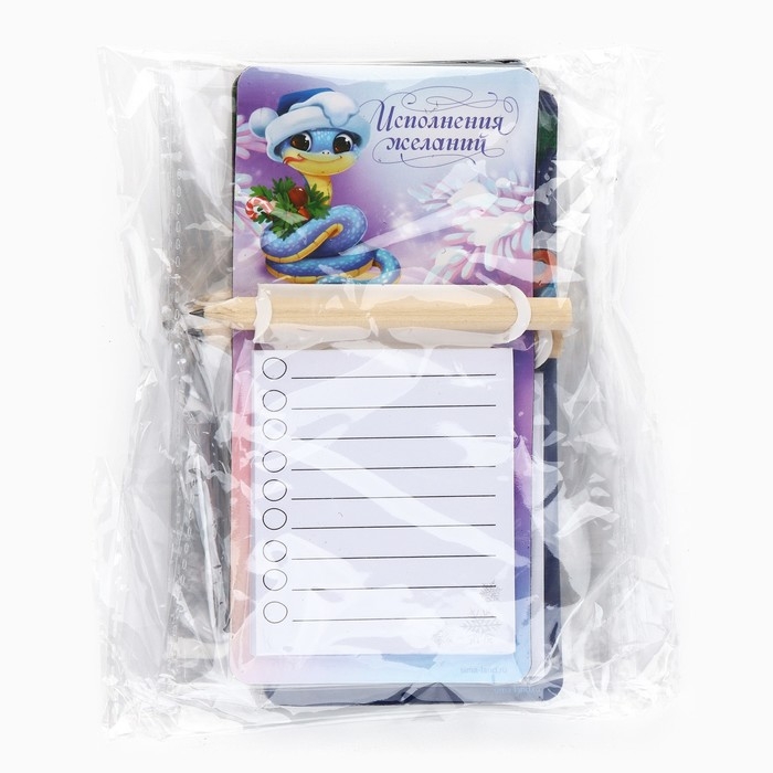 Магнит новогодний с блоком для записи и карандашом «Новый год: Новогодний», МИКС Магнит новогодний с блоком для записи и карандашом «Новый год: Новогодний», МИКС