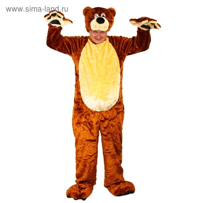 Карнавальный костюм «Бурый медведь», комбинезон, шапка, р. 50-52, рост 180 см, цвета МИКС Карнавальный костюм «Бурый медведь», комбинезон, шапка, р. 50-52, рост 180 см, цвета МИКС