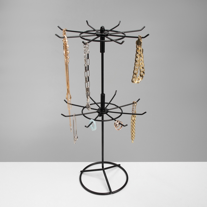 Вертушка, 2 яруса по 8 крючков, 21,5×21,5×41 см, цвет чёрный Вертушка, 2 яруса по 8 крючков, 21,5×21,5×41 см, цвет чёрный