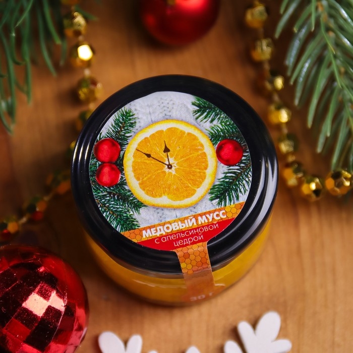 Новый год. Медовый мусс «Часики», с апельсиновой цедрой, 30 г Новый год. Медовый мусс «Часики», с апельсиновой цедрой, 30 г