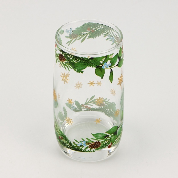 Новый год. Стакан стеклянный «Зимние цветы», 330 мл Новый год. Стакан стеклянный «Зимние цветы», 330 мл