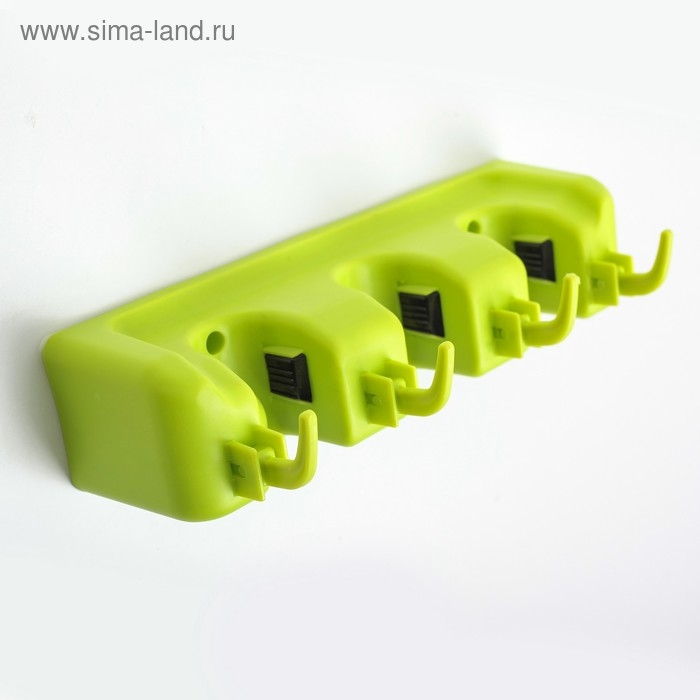 Держатель для уборочного инвентаря с крючками, 26×6×9 см, цвет МИКС Держатель для уборочного инвентаря с крючками, 26×6×9 см, цвет МИКС