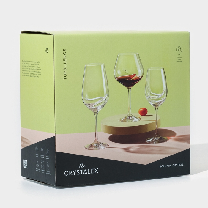 Набор стеклянных бокалов для вина «Турбуленция», 570 мл, 2 шт Набор стеклянных бокалов для вина «Турбуленция», 570 мл, 2 шт