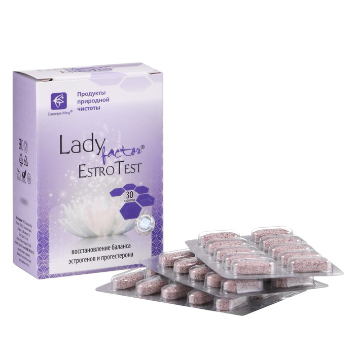 Таблетки Таблетки "Lady Factor Estrotest", баланс половых гормонов, 30 штук по 800 мг