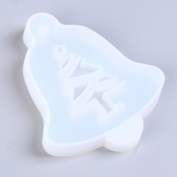 Форма силиконовая универсальная, подвеска «Колокольчик с ёлочкой»